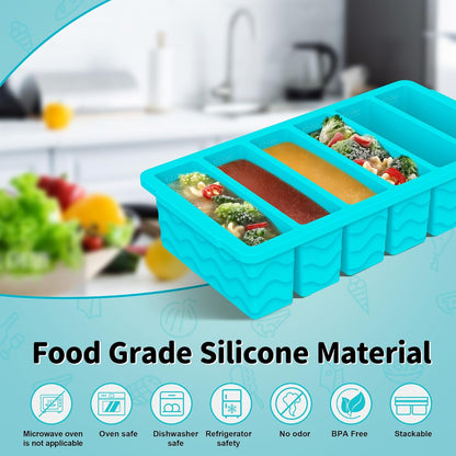 3-Pack Silicone Freezer Trays with Lid,2 Large 2-Cup(500ml)&4 Medium 1-Cup(250ml)&6 Small 1/2-Cup(125ml) Soup Freezer Container Molds,Ice Cube Tray For Meal Prep&Freezing Soup,Stews,Sauces