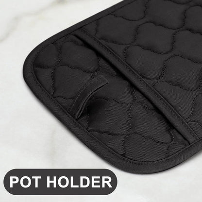 Oven Mitts Kitchen Towels and Dishcloths Pot Holders Sets, Oven Gloves Kitchen Dish Towels 500 Degree Heat Resistant Potholders with Non-Slip Silicone Surface for Cooking, Grilling, Baking-Gray