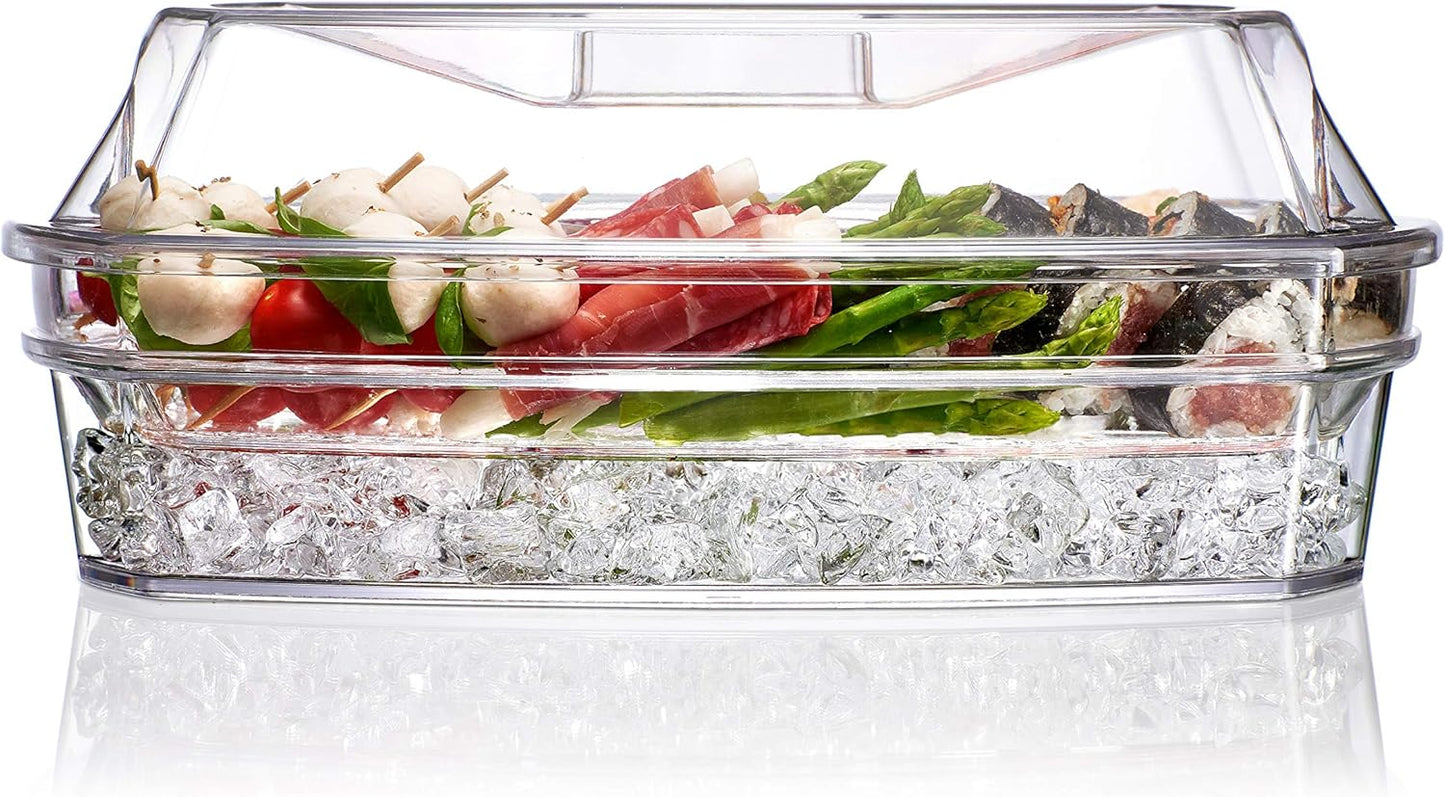 Prodyne Ice Party Platter, 15 1/2" x 11" x 6", Clear