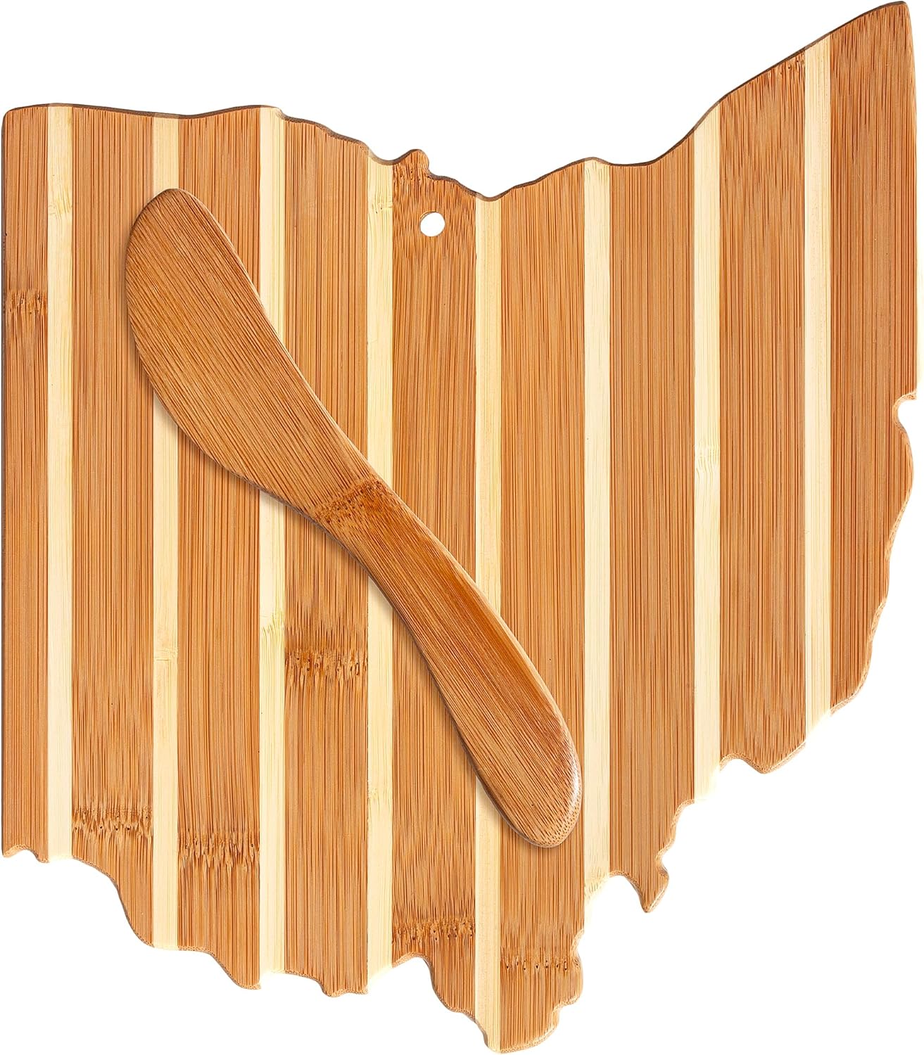 Totally Bamboo California Charcuterie Board with Spreader Knife Gift Set, 11-3/8" x 8-7/8"