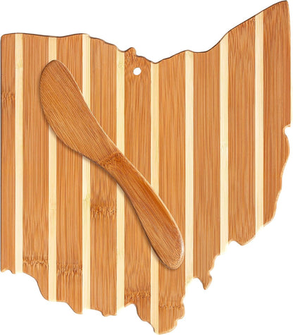 Totally Bamboo California Charcuterie Board with Spreader Knife Gift Set, 11-3/8" x 8-7/8"