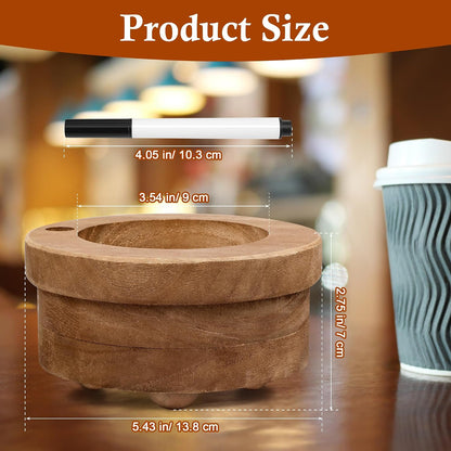 Wooden Cup Holder with Marker Slot, Wood Disposable Party Cup Dispenser for Mark Drink Party Decoration