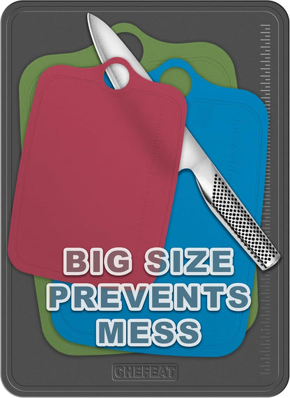 Extra Large TPU Cutting Board for Kitchen 17.3" x 12.6" Professional Flexible Extra Thick 0.14'' Knife Friendly Scratch Resistant Dishwasher Safe Juice Groove BPA Free