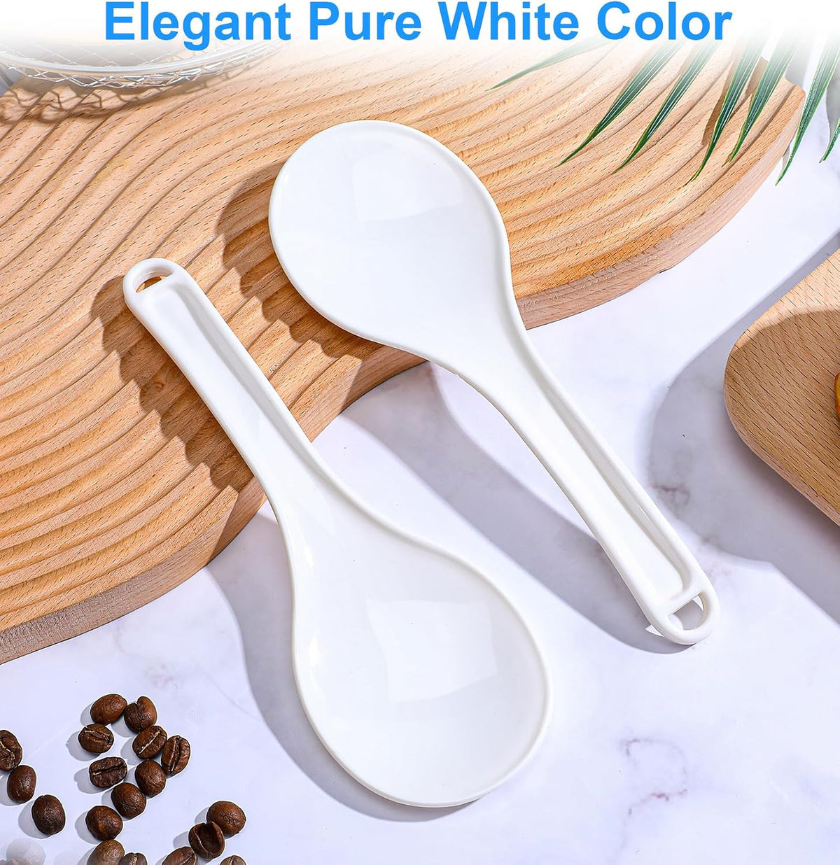 2Pcs Rice Paddle Spoon, 7.87 Inch Non-Stick Plastic Rice Cooker Spatula