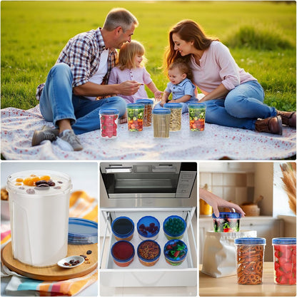 10 Pack-32 OZ Freezer Storage Containers, Small Plastic Food Storage Containers with Twist Top Lids, BPA Free and Reusable Meal Prep Containers Microwave/Dishwasher Safe
