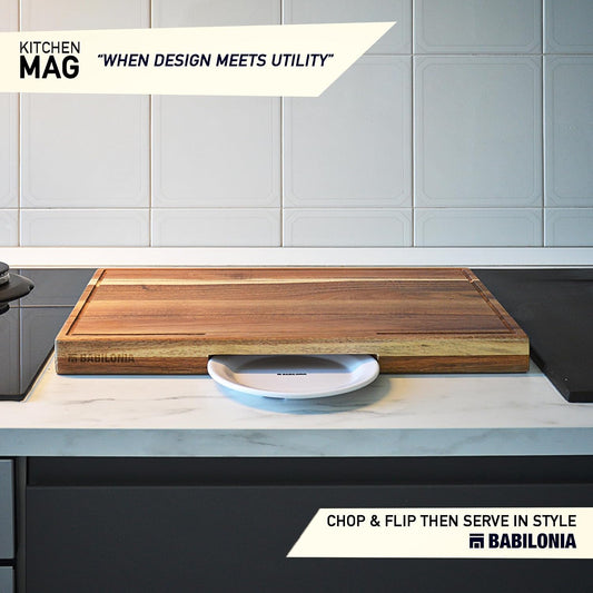 Acacia Wood Cutting Board for Kitchen, Thick Non Toxic Butcher Block