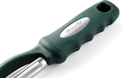 Spring Chef Premium Swivel Vegetable Peeler, Soft Grip Handle and Ultra Sharp Stainless Steel Blades - Perfect Kitchen Peeler For Veggie, Fruit, Potato, Carrot, Apple - Mango