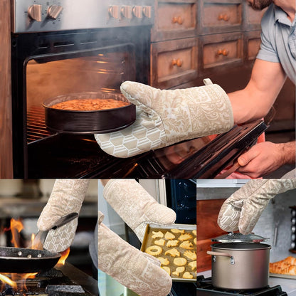 Mini Silicone Oven Mitts, Heat Resistant Kitchen Mittens 2-Pack Set