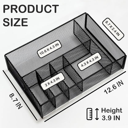 Paper Plate Organizer for Countertop - Metal Utensil Caddy Silverware Holder Cutlery Flatware Plastic Spoon Fork Plates Napkins Cup Storage Dispenser Party Picnic Essentials Camping Supplies