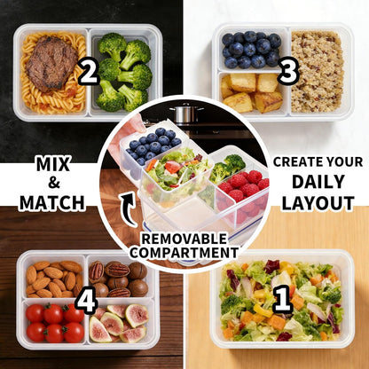 KIGI Airtight Reusable Meal Prep Containers, Leak-Proof & Stackable, 4-Sided Locking Lids, Ideal for Food Storage, Lunch & Leftovers, Microwave, Freezer & Dishwasher Safe, 39 oz, 4.8 Cup, 12 Piece Set