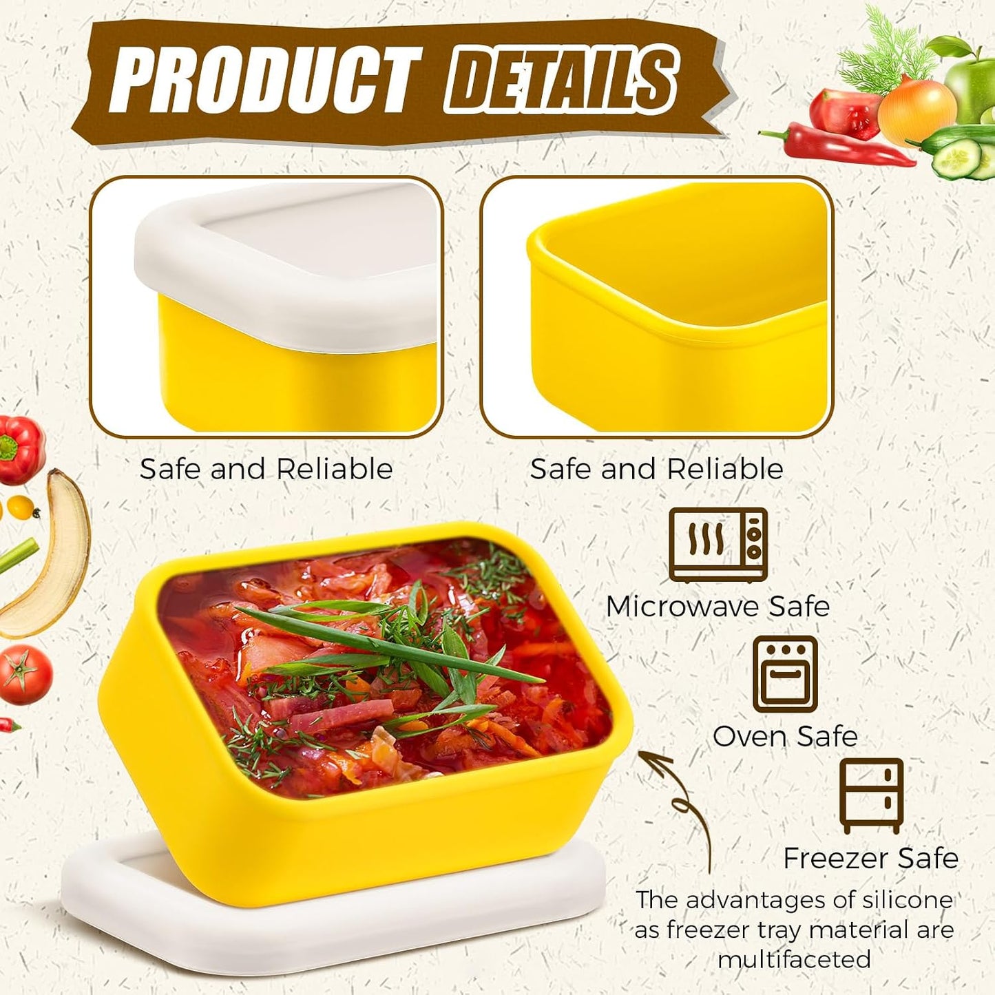 Nuogo 8 Pcs 1 Cup Silicone Freezer Containers with Lid Soup Freezer Molds Silicone Soup Containers Rectangle Trays Reusable Food Preserving Tray Ice Trays for Soups Sauces Stews(Green)