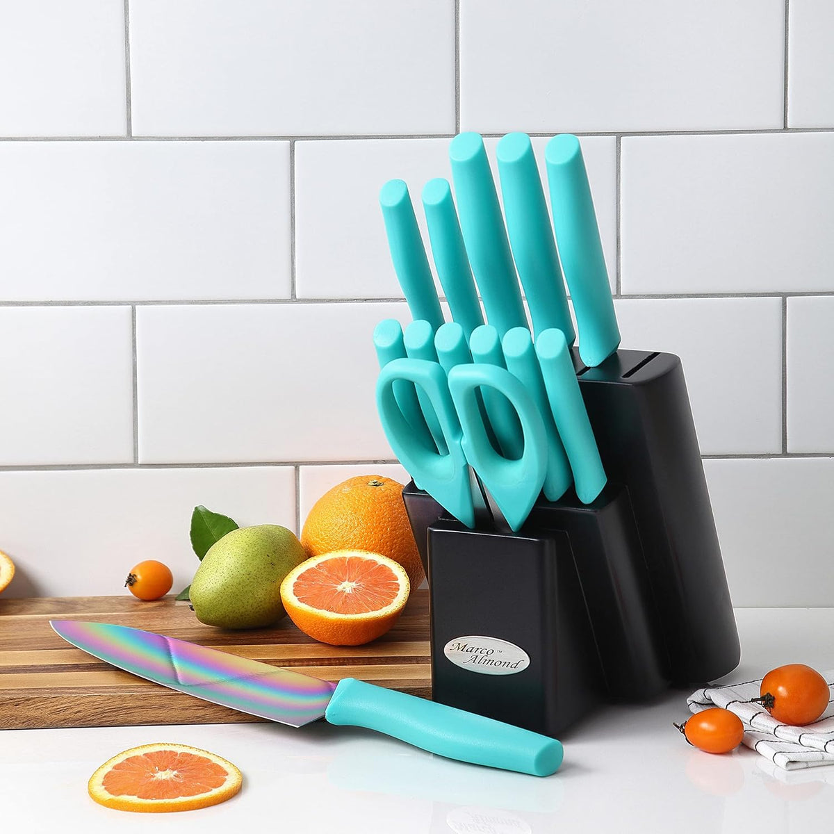Marco Almond Kitchen Knife Set Chef Knife Set Black