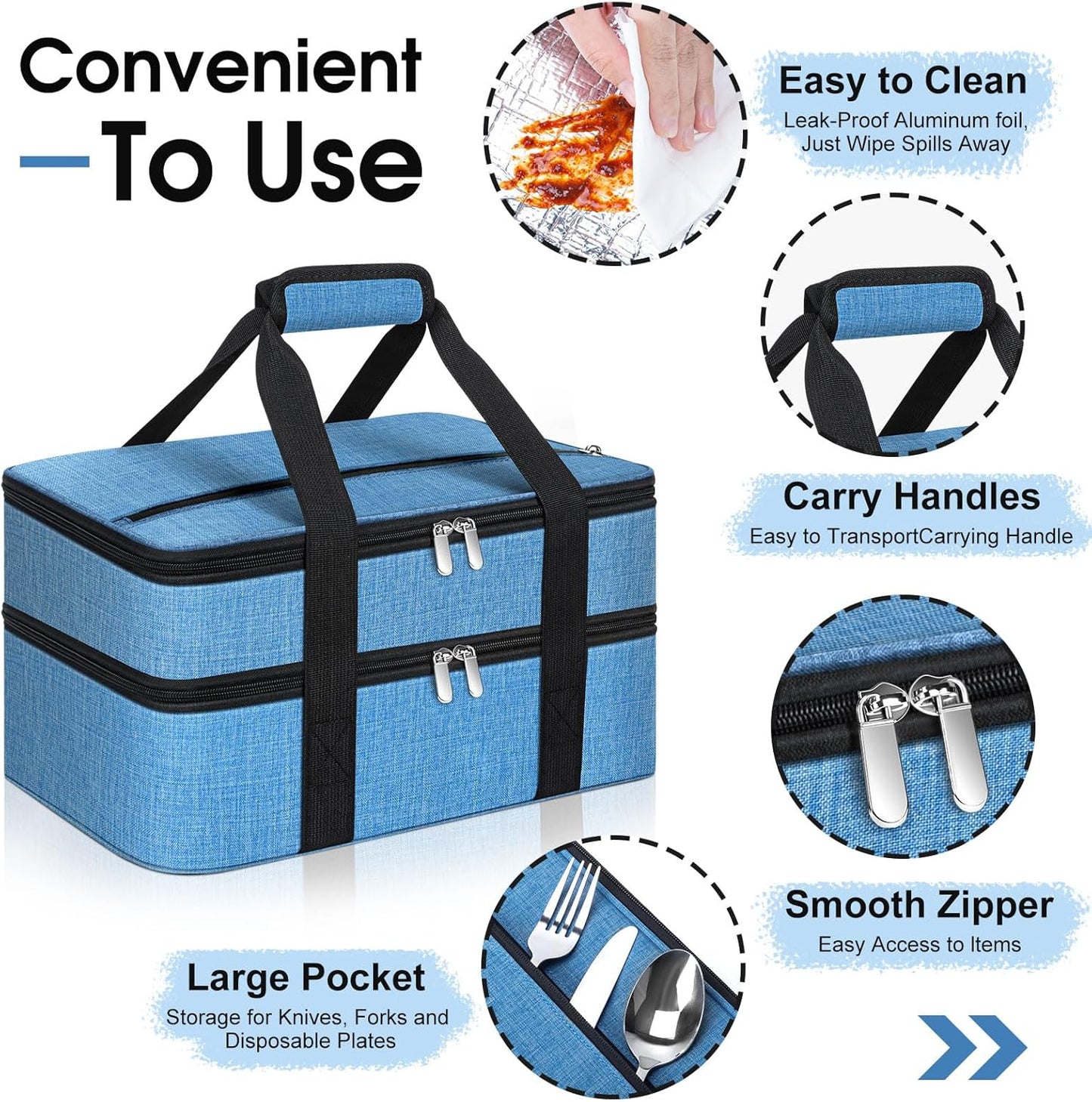 Insulated Casserole Carrier, Portable Casserole Carrier for Hot or Cold Food Lunch Tote Warmer or Cooler Bag, Lasagna Lunch Bag for Potluck Parties- Fits 9" x 13" Baking Dish-Charcoal Grey