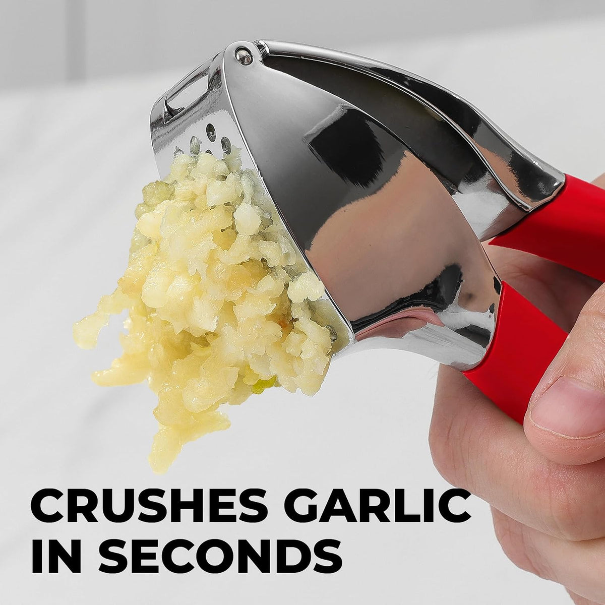 Zulay Kitchen Metal Comfort Grip Garlic Press