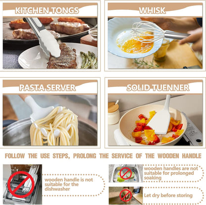Umite Chef Food Grade Thickened Silicone (Stainless Steel Core) Kitchen Gadgets Tools Set - Kitchen Cooking Utensils Set, Heat Resistant Kitchen Spatula Tools Set
