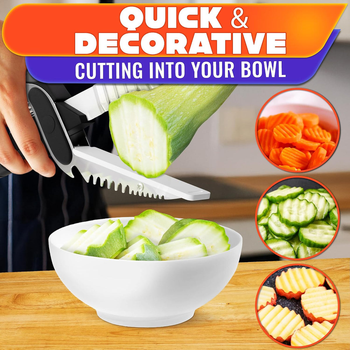 2 in 1 Kitchen Scissors for Food with Knife Sharpener (Grey)