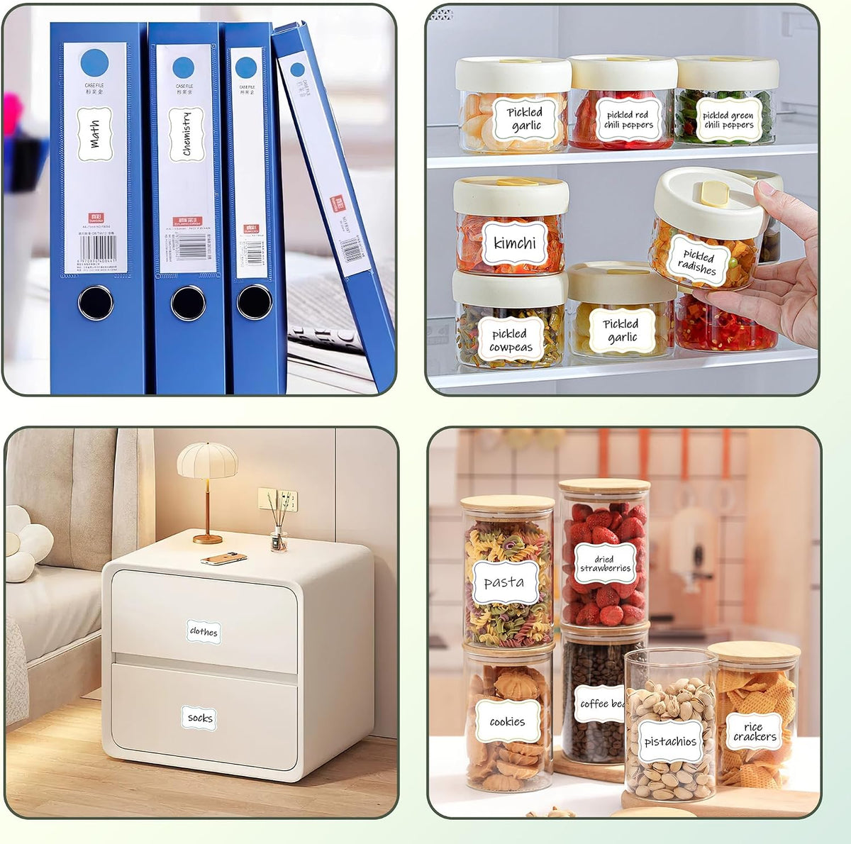16 Pcs 1.96” x 2.95” Large Dry Erase Labels, Reusable Waterproof Stickers in 8 Colors for Storage Bins, Pantry Containers, Whiteboards and Freezers