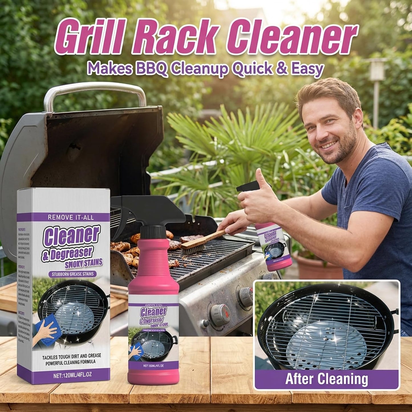 Fast-Acting Heavy-Duty Grill Degreaser Spray, Fast-Acting Heavy Duty Grill Degreaser Spray(2PCS)