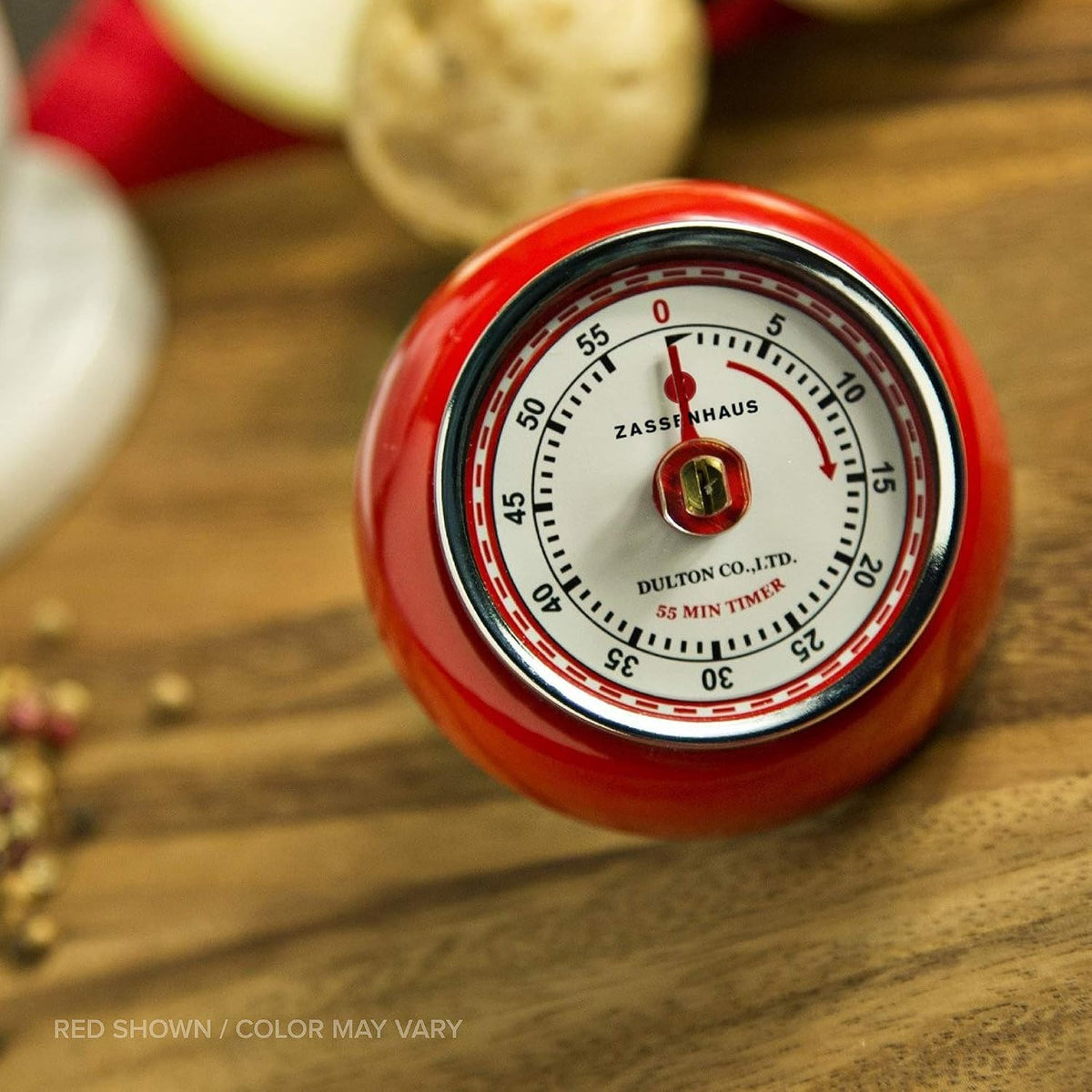 Zassenhaus Magnetic Retro Kitchen Timer, Classic Mechanical Cooking Timer (Yellow)