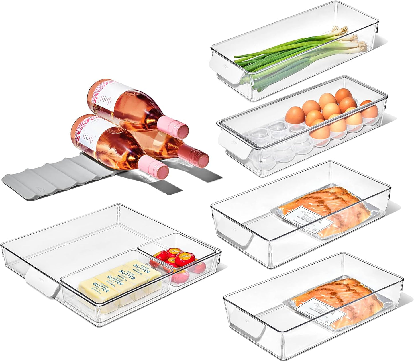OXO Good Grips 8-Piece Fridge Organization Set & Good Grips 10-Piece POP Container Set, White