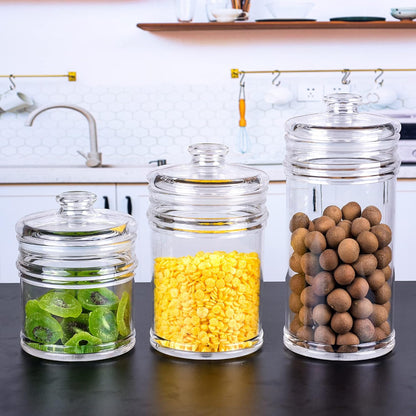 64 oz Reinforced Large Acrylic Canister with Locking Clamp, Airtight Flip Jar | Food Storage Container for Flour, Sugar, Coffee, Candy, Cookie etc