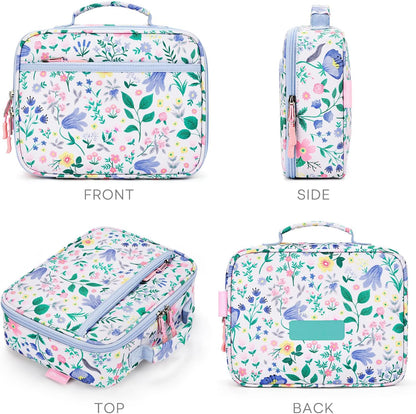 mibasies Kids Lunch Box for Girls Toddler, Insulated and Reusable Lunch Bag for School, Pink Rainbow