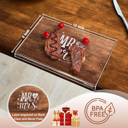 Acrylic Cutting Board with Counter Lip, Clear Cutting Boards for Countertop Protector, Cutting Board for Kitchen Counter, Non-Slip Dough Mat, Kitchen Decor Gadgets House Warming Gifts(24"x18")