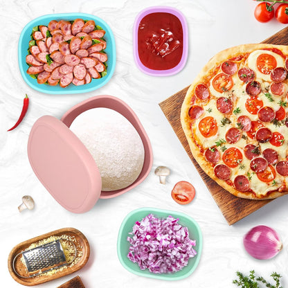 Anatole Silicone Food Storage Lunch Bento Box Set of 3 Reusable Nesting Containers with Lids BPA Free Dishwasher Microwave Oven Freezer Safe Leakproof (6.7oz, 10oz, 20oz)