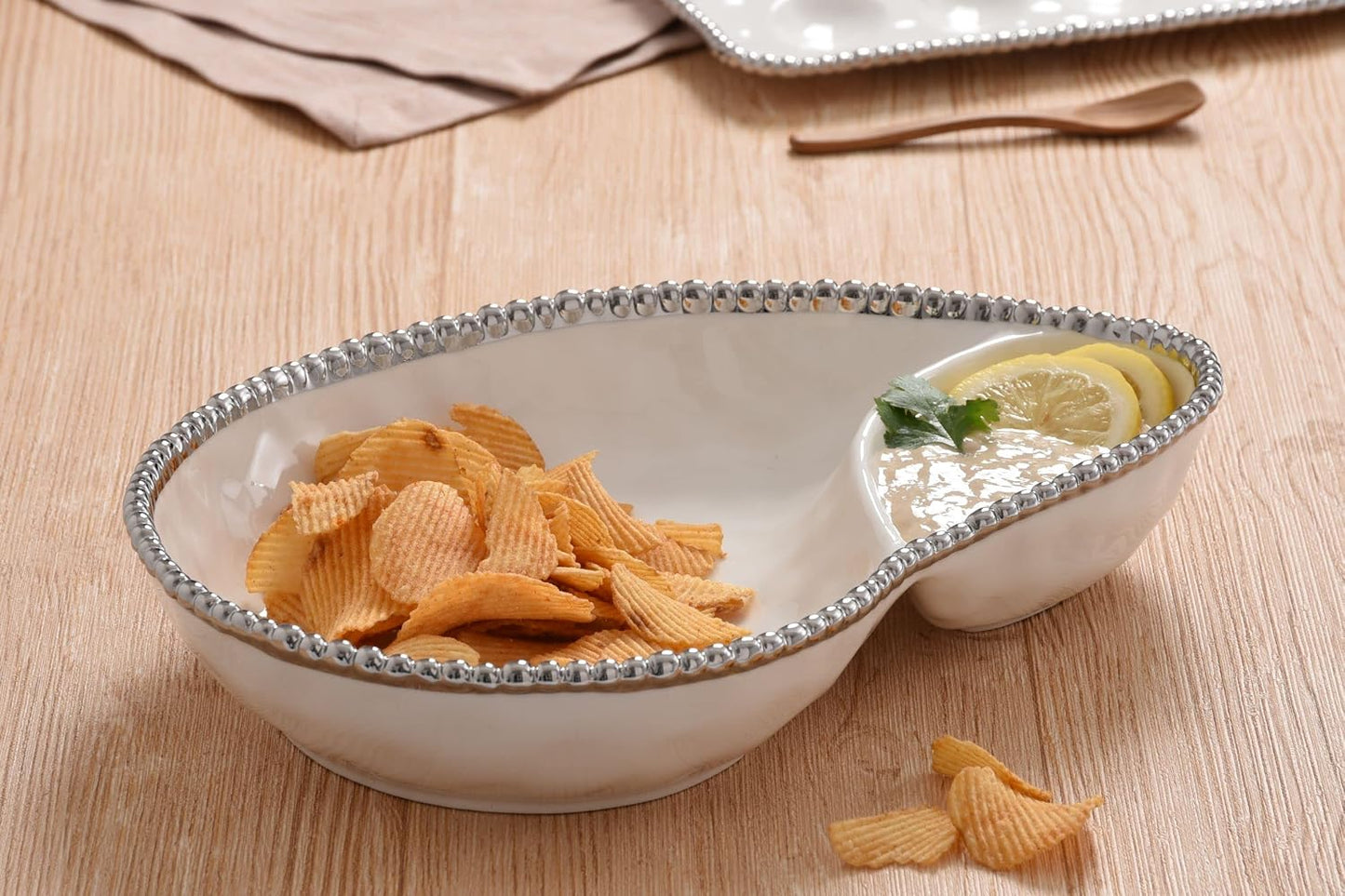 Pampa Bay Titanium-Plated Porcelain 2 Section Serving Piece