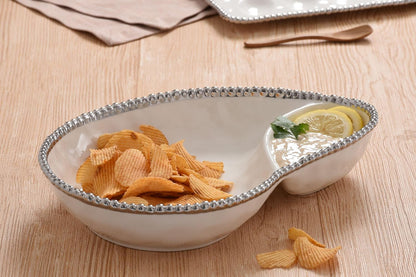 Pampa Bay Titanium-Plated Porcelain 2 Section Serving Piece