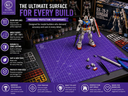 KC GLOBAL A3 (19"x13") Professional Grade Self-Healing Cutting Mat (Purple) - Odor-Free, Double-Sided, Eco-Friendly, Non-Slip, Premium Desk mat for DIY, Crafting, Model Building,and Art Projects
