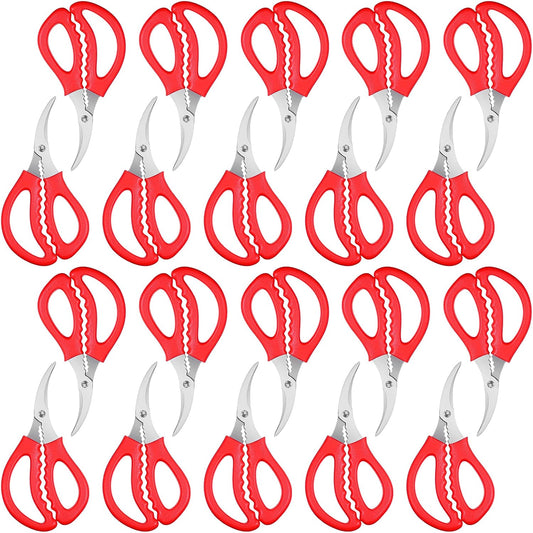 20 Pcs Seafood Scissors, Stainless Steel Crab Shears for Shrimp & Lobster