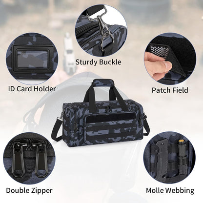 Tactical Pistol Range Bag, Gun Range Bag for Handguns, Shooting Duffle Range Pistol Bag with 6X Magazine Slots, Extra Pockets for Ammo and Essentials