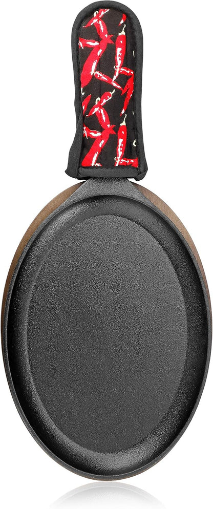 New Star Foodservice Commercial-Grade Hot Skillet Handle Cover Holder, Red Peppers Pan Cotton Handle Sleeve, Heat Resistant and Machine Washable, Set of 6