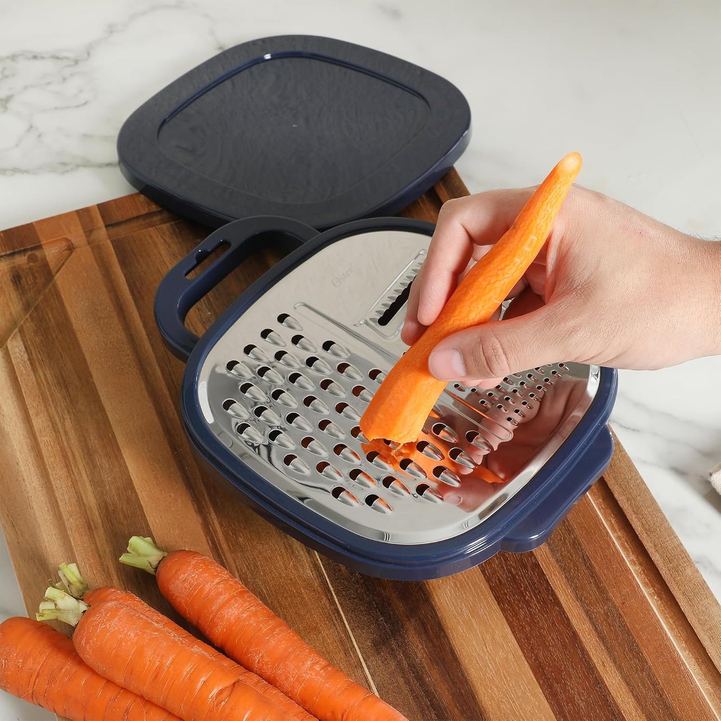 Oster Bluemarine 3 Piece PP Stackable Space-Saving Colander and Mixing Bowl Set