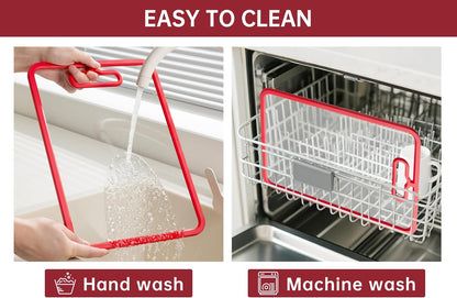 2Pcs White Glass Cutting Board for Kitchen, Tempered Glass Chopping Board with Non-Slip Edges, Dishwasher Safe Clear Cutting Board Set, Heat & Shatter Resistant,15"×11" & 13"×9"