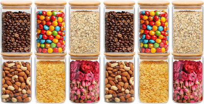 ComSaf 2Pcs Large Glass Storage Containers with Lids 4Qt, 1 Gallon Wide Mouth Flour Sugar Storage Containers, Large Capacity and Sealed for Rice, Cereal, Oat, Easy Clean and Scoop, Pantry Organization