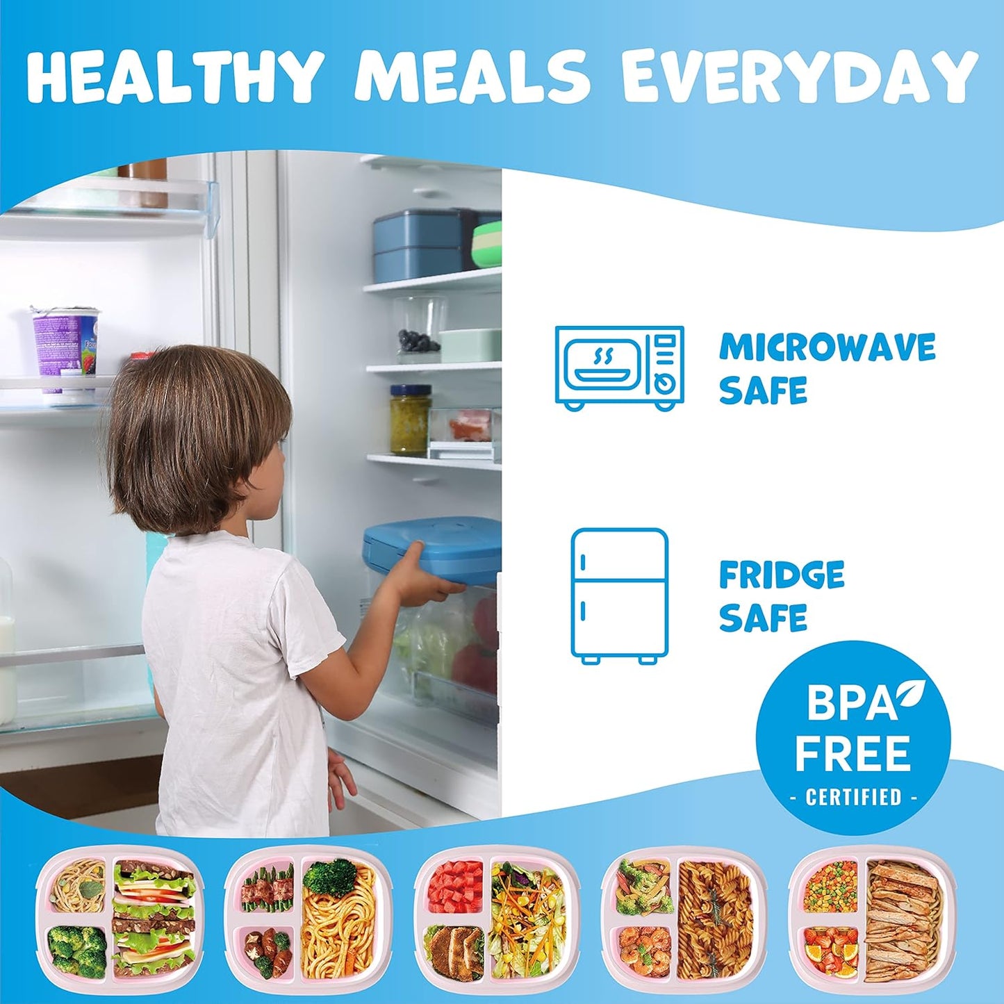 Umami All-in-1 Bento Box for Kids, Ice-pack & Utensils Included, 100% Leakproof & BPA free, Parents' favorite Lunch Box Kids (Green, 27 oz)