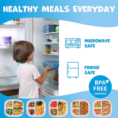 Umami All-in-1 Bento Box for Kids, Ice-pack & Utensils Included, 100% Leakproof & BPA free, Parents' favorite Lunch Box Kids (Green, 27 oz)