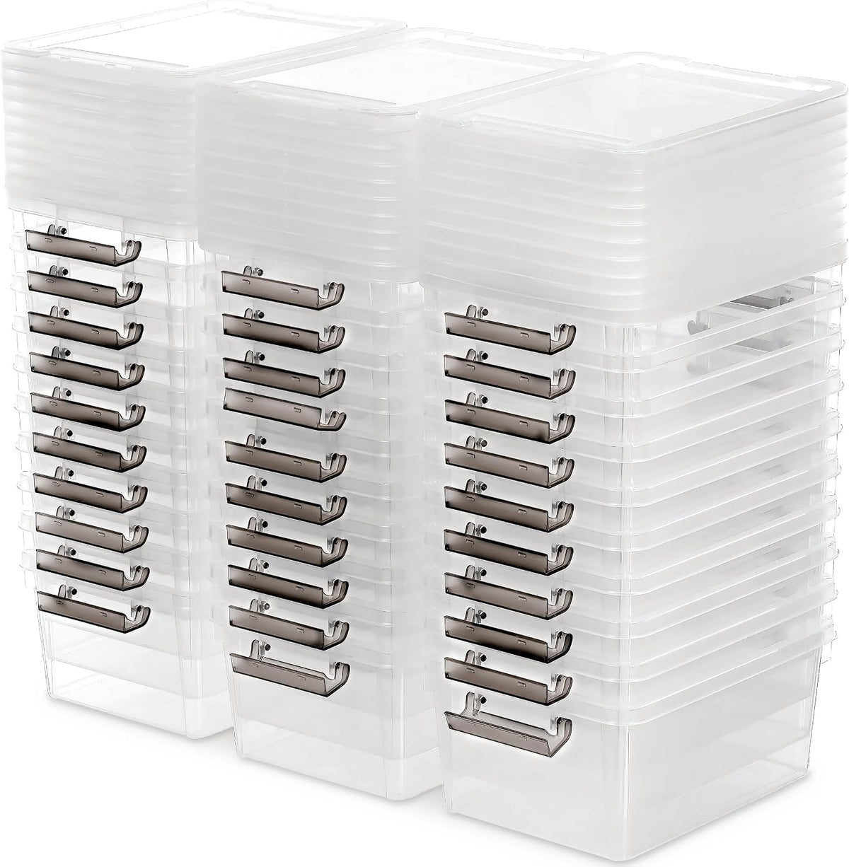 Citylife 6Packs 7.8Qt Plastic Storage Bins with Lids, Clear Organizer | Stackable totes Containers for Craft Supplies, Documents,Garage,Toys,Office and Classroom