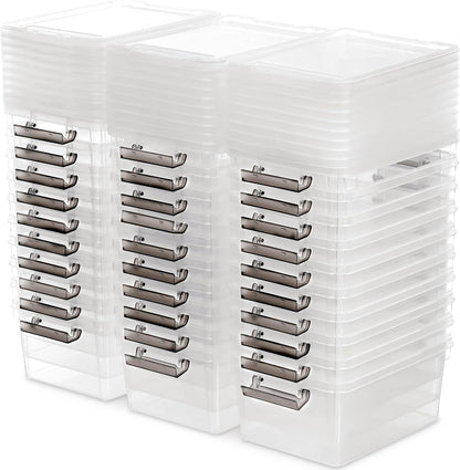 Citylife 6Packs 7.8Qt Plastic Storage Bins with Lids, Clear Organizer | Stackable totes Containers for Craft Supplies, Documents,Garage,Toys,Office and Classroom