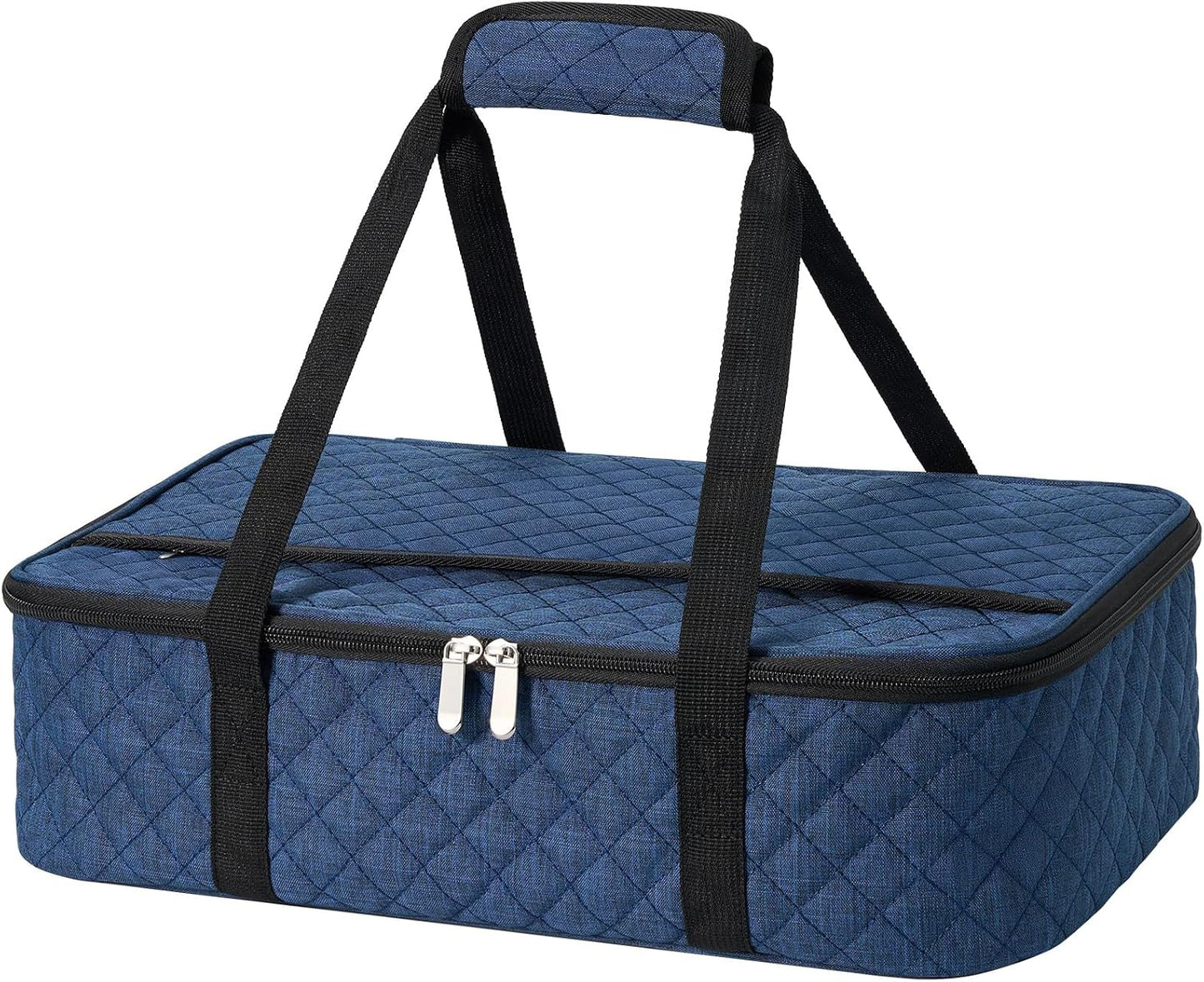 Insulated Casserole Carrier Portable Food Tote for Hot or Cold – Fits 9"x13" Baking Dish, Lasagna Holder for Parties, Picnic, Travel, Beach - Black