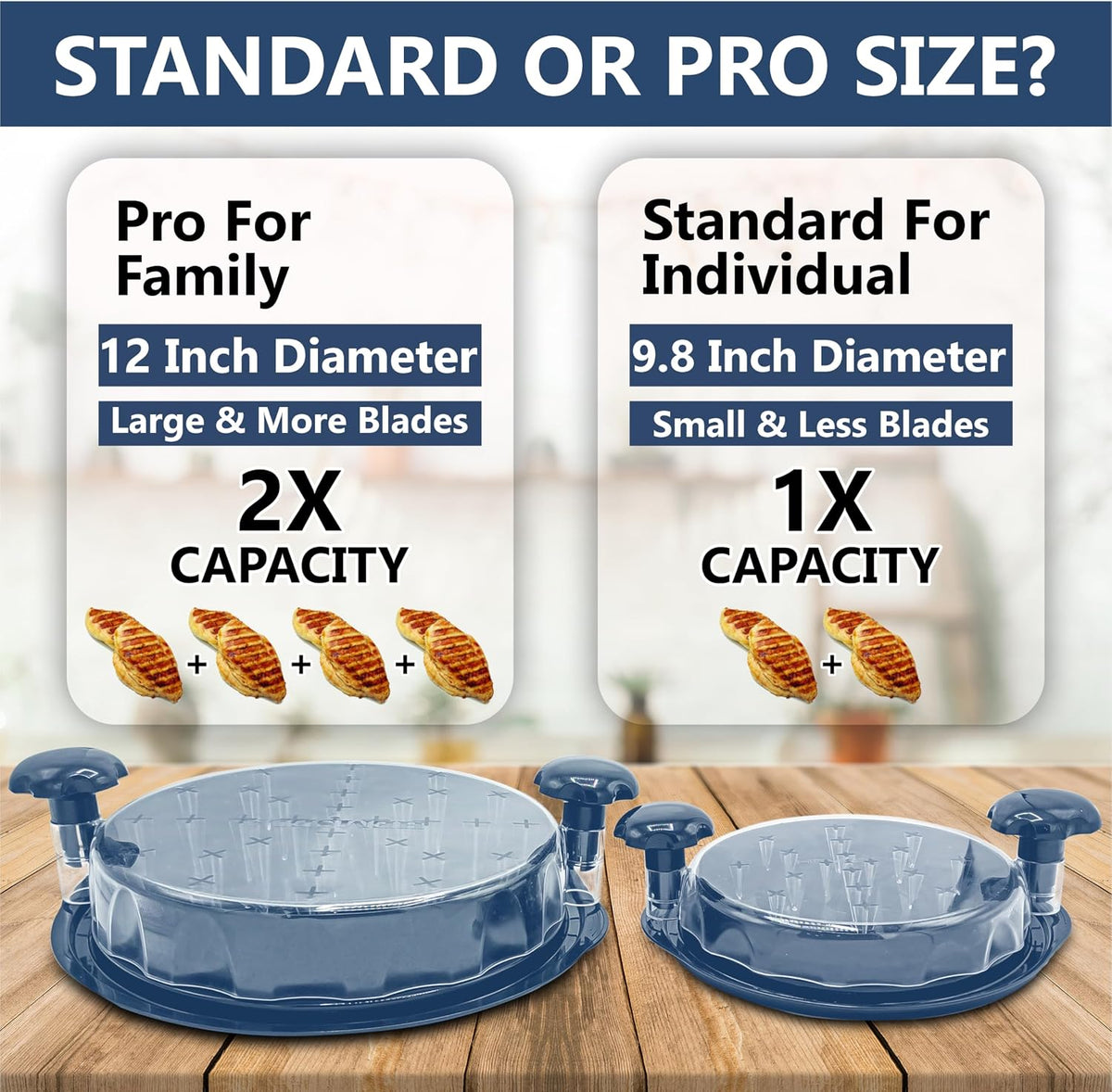 Chicken Shredder Tool Twist Large 9.8” with Visible Lid & Cleaning Brush | Meat Shredder Twist for Thin Chicken Breast | Dishwasher Safe Chicken Shredder Tool Twister & Food Shredder (Blue)