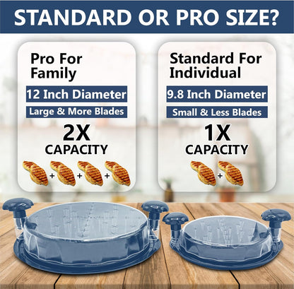 Chicken Shredder Tool Twist Large 9.8” with Visible Lid & Cleaning Brush | Meat Shredder Twist for Thin Chicken Breast | Dishwasher Safe Chicken Shredder Tool Twister & Food Shredder (Blue)
