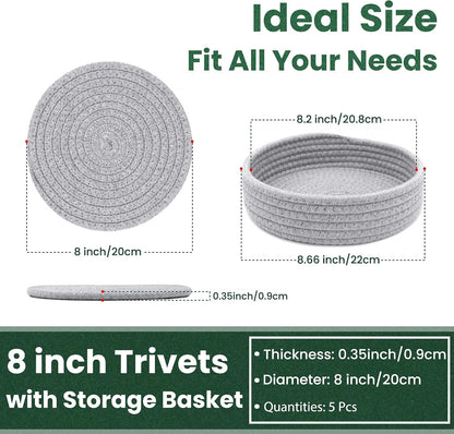 8 Inch Trivets for Hot Dishes, Hot Pots and Pans, 6 Pcs