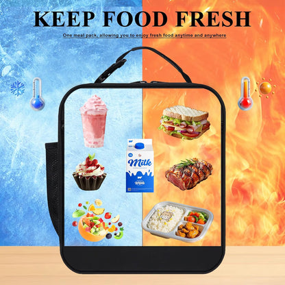 Lunch Box for Women Girls Adult Teens Kids Lunch Bag School Work Picnic Meal Food Container Carrier Purse Cooler,Insulated Lunch Tote with Handheld Shoulder Strap Water Bottle Holder Purple A