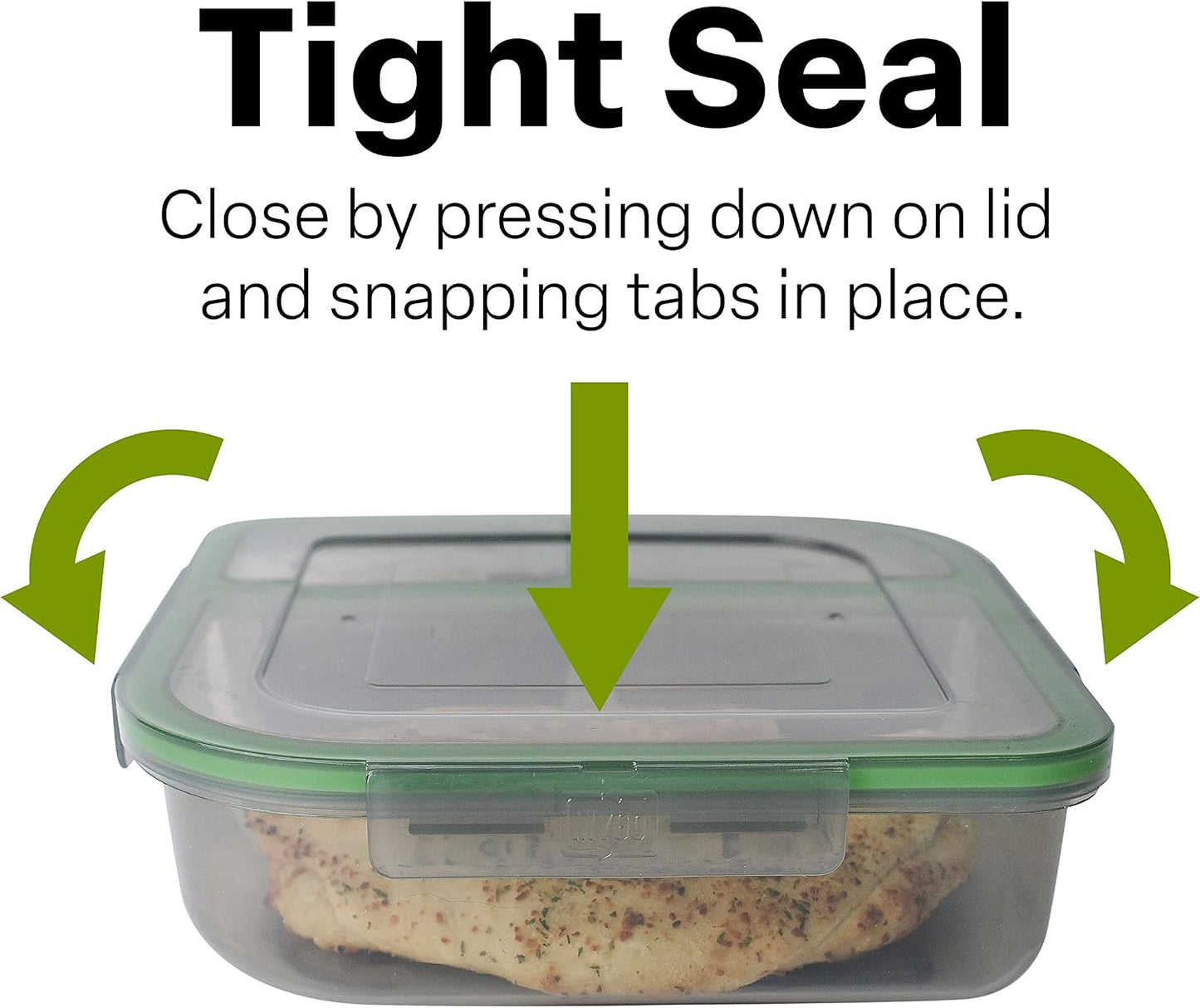 MyGo Container Large To-Go 3-Compartment Food Containers, Pack Of 3, 9-3/8" X 9-3/8" X 2-1/2", Reusable, Microwave Safe, NSF Certified, Smoke/Green
