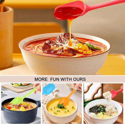 Silicone Spoon Spatula Set Food Grade Kitchen Utensils Heat Resistant