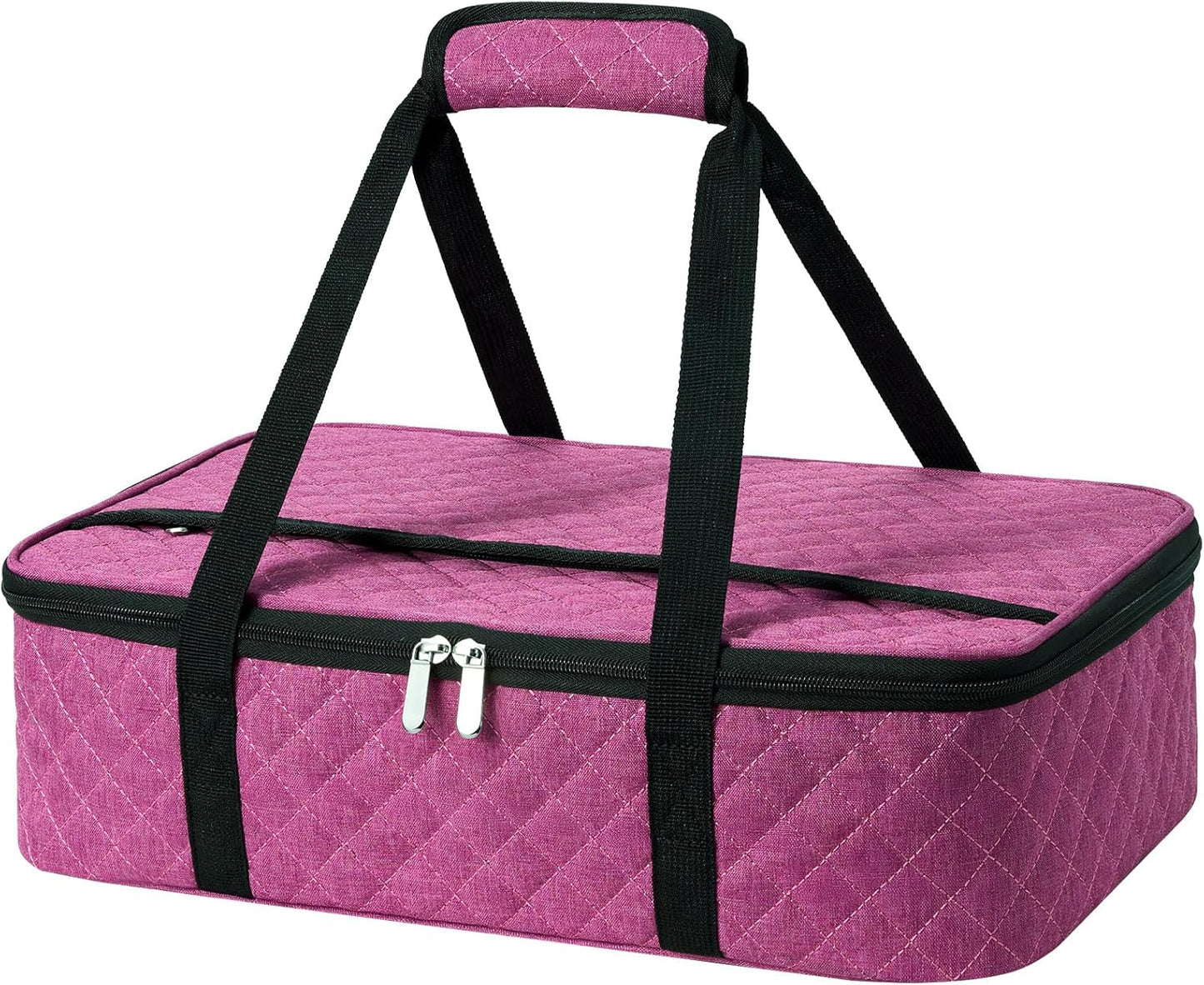 Insulated Casserole Carrier Portable Food Tote for Hot or Cold – Fits 9"x13" Baking Dish, Lasagna Holder for Parties, Picnic, Travel, Beach - Black