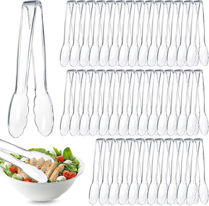 Plastic Tongs, 9 Inch Disposable Serving Tongs,Black